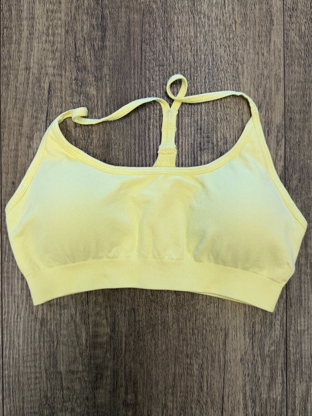 Pastel Yellow Seamless Racerback Sports Bra